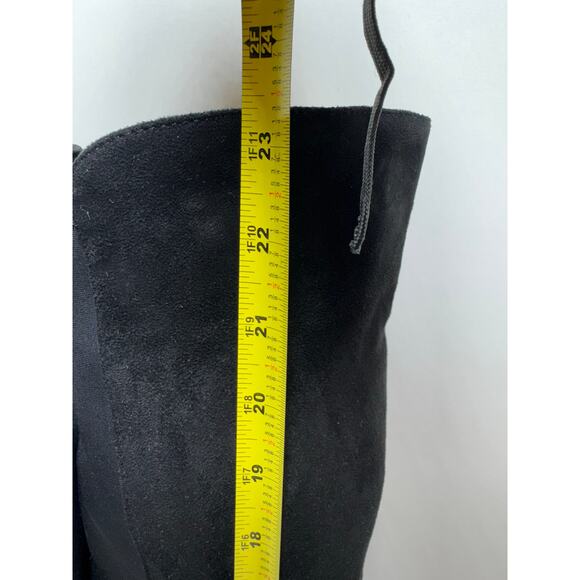 Bebe Women’s Hanan Sz9 M Black Knee High Boots Zip Up Wedge Heel Whimsy Goth - Picture 6 of 12